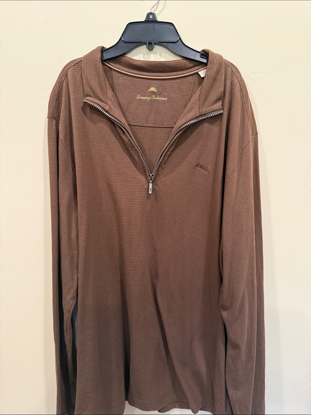 Tommy Bahama Brown 3/4 Zip Pullover